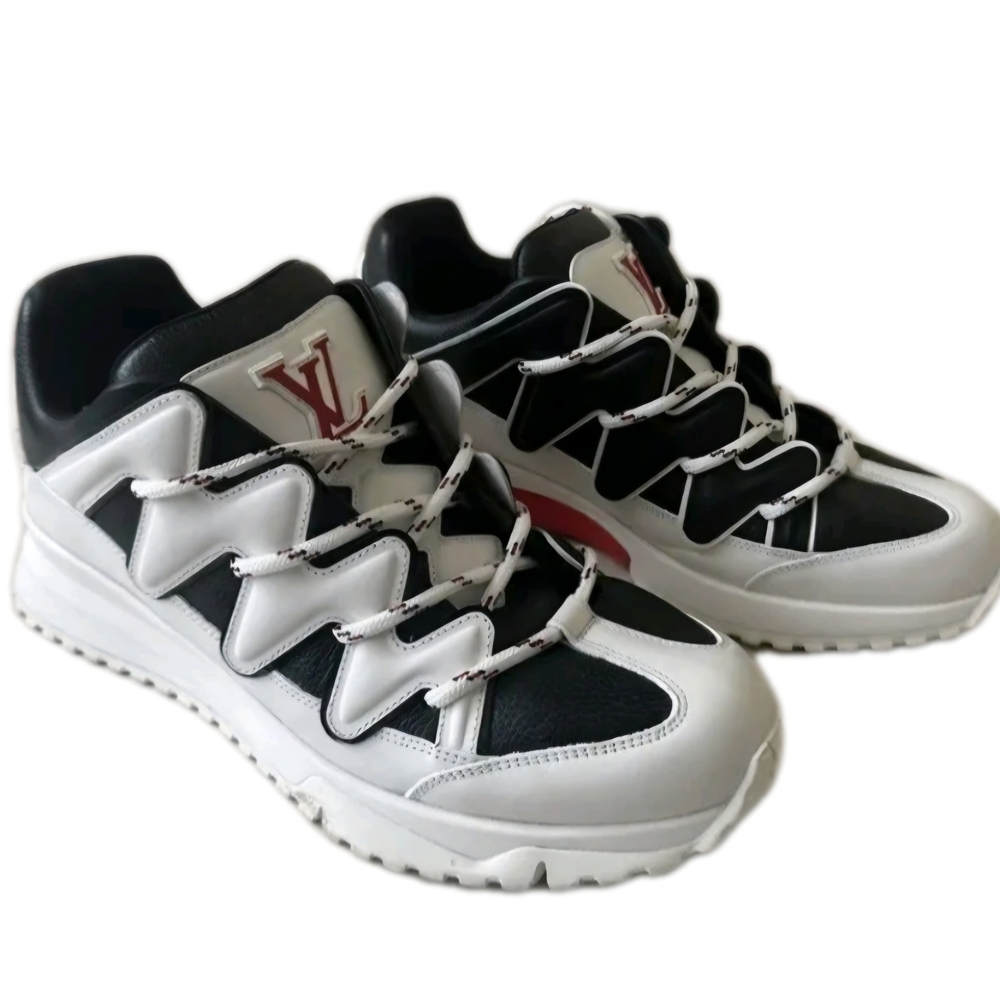 Louis Vuitton White & Black LV Run Away Sneakers